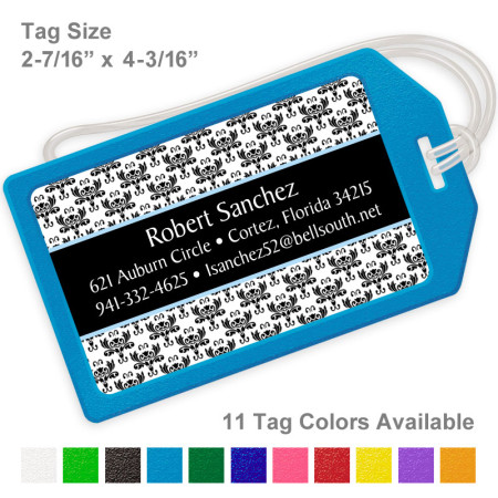 Vintage Tuscan Blue Luggage Tag