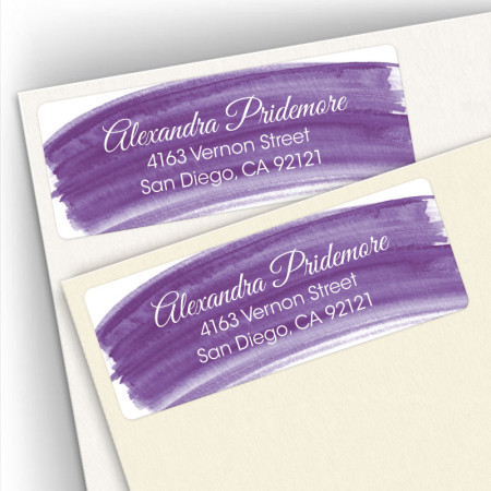 Violet Watercolor Address Labels