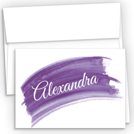 Violet Watercolor Fold Over Note Cards