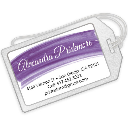 Violet Watercolor Luggage Tags