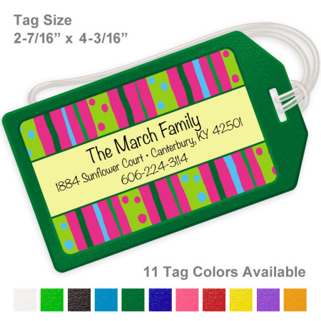 Vivid Neon Stripes Luggage Tag