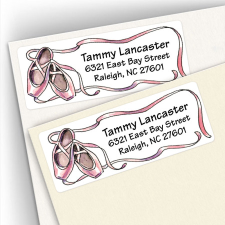 Watercolor Ballet Shoes Address Labels