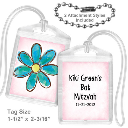 Watercolor Flower Aqua Mini Tag