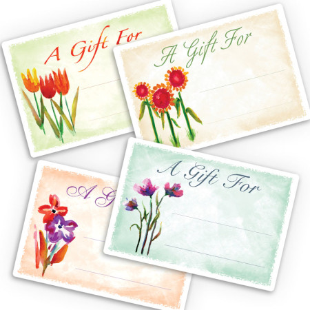 Watercolor Flowers Gift Labels