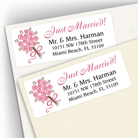 Wedding Bouquet Dusty Rose Address Labels