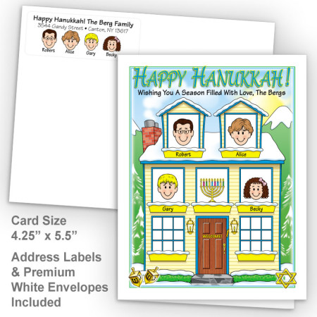 Winter House Happy Hanukkah Fold Note Set
