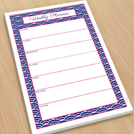 Woodblock Blue Organizer Pads