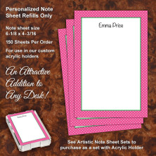Magenta Polka Dots Note Sheet Refill