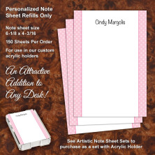 Pink Polka Dots Note Sheet Refill