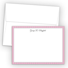 Pink Stripes Correspondence Cards 