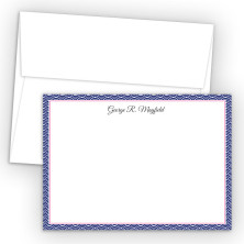 Blue Woodblock Correspondence Cards 