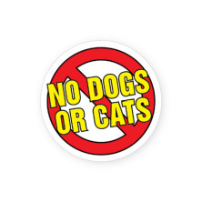 No Dogs or Cats Labels for Allergies
