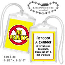 Allergy Peanuts Mini Tag