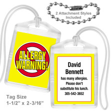 Allergy Warning Mini Tag