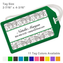 Ancient Motif Green Luggage Tag