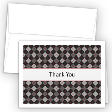 Argyle Black Thank You Cards
