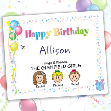 Balloons Happy Birthday Gift Labels