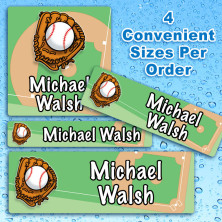 Baseball Waterproof Name Labels For Kids