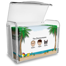Beach Family Note Card Set with Acrylic Holder