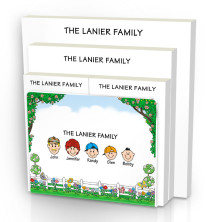 Picket Fence Family Note Pad Set & Acrylic Holder