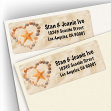 Beach Heart Address Labels