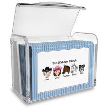 Blue Stripes Family Note Card Set with Acrylic Holder