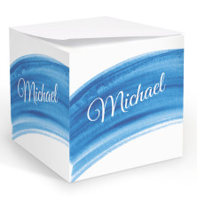 Blue Watercolor Memo Cube