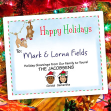 Christmas Monkeys Holiday Gift Label