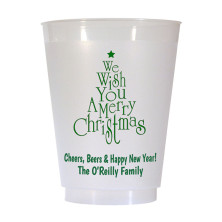Christmas Tree Design 1 16 oz Personalized Christmas Party Cups