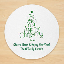 Christmas Tree Design 1 Personalized Christmas Coasters