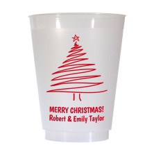 Christmas Tree Design 2 16 oz Personalized Christmas Party Cups