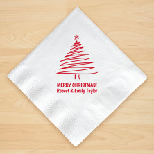 Christmas Tree Design 2 Personalized Christmas Beverage Napkins