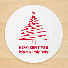 Christmas Tree Design 2 Personalized Christmas Coasters