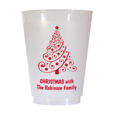 Christmas Tree Design 5 16 oz Personalized Christmas Party Cups