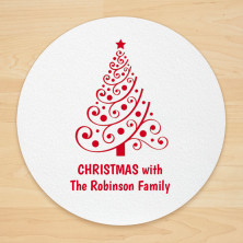 Christmas Tree Design 5 Personalized Christmas Coasters