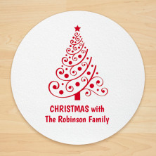 Christmas Tree Design 5 Personalized Christmas Coasters