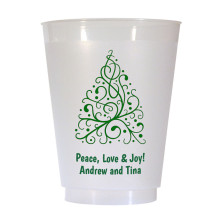 Christmas Tree Design 7 16 oz Personalized Christmas Party Cups