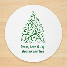 Christmas Tree Design 7 Personalized Christmas Coasters