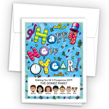 Clock Happy New Year Card