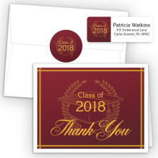 Crest on Maroon Thank You Card Package