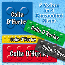 Color Blocks Waterproof Name Labels For Kids