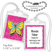 Colorful Butterfly Mini Bag Tag