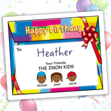 Colorful Happy Birthday Gift Labels