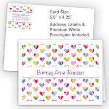 Colorful Hearts Thank You Card Package