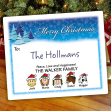 Cool Trees Christmas Gift Label