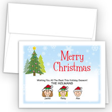 Craft Trees Merry Christmas Holiday Fold Note Head