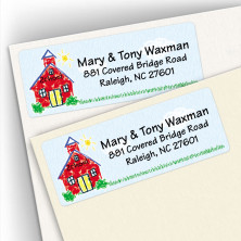 Crayon Schoolhouse Address Labels
