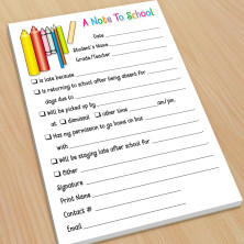 Crayons and Markers Excuse Pad