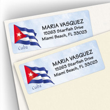 Cuba Flag Address Labels