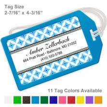 Diamond Pattern Blue Luggage Tag